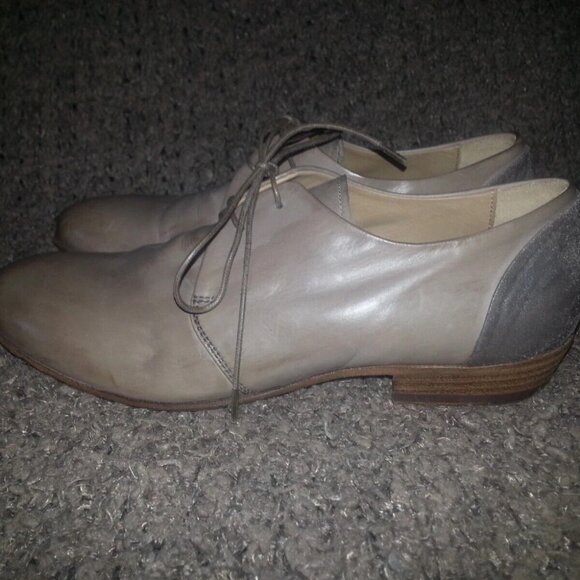 PANTANETTI-Lace Up Loafers-Taupe/Tan W/Metallic Detail-Size 35-Excellent - Picture 2 of 7